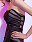  Sheath/ Column Strapless Short/ Mini Chiffon Over Satin Cocktail Dress