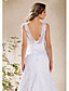  Charming A-line V-neck Chapel Train Lace Weeding Dress
