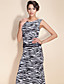  TS Animal Print Lace Decor Stretchy Midi Dress