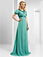  A-line Scoop Floor-length Chiffon And Stretch Satin Evening Dress