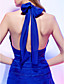  ein Online-halter asymmetrische Chiffon und Stretch-Satin Cocktail-Kleid