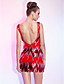  Sheath/Column Scoop Short/Mini Sequined Cocktail Dress