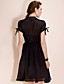 ts Vintage 1950 streep kraag swing jurk