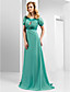  A-line Scoop Floor-length Chiffon And Stretch Satin Evening Dress