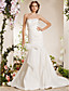  Trompete / Meerjungfrau strapless Kapelle Zug Satin Jäten Kleid
