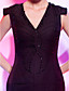  bainha / coluna v-pescoço curto / mini-vestido de cocktail de cetim chiffon
