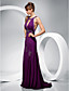  Sheath/Column Scoop Floor-length Chiffon Evening Dress