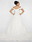 palla abito off-the-spalla cappella treno Chiffon plus size abito da sposa