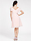  A-line V-neck Knee-length Chiffon Bridesmaid Dress