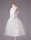  A-line Spaghetti Straps Knee-length Satin Sleeveless Flower Girl Dress