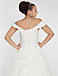  palla abito off-the-spalla cappella treno Chiffon plus size abito da sposa