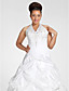  Ball Gown Halter Chapel Train Taffeta Plus Size Wedding Dress