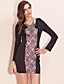  TS Splicing Lace Ruffle Dress