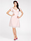  A-line V-neck Knee-length Chiffon Bridesmaid Dress