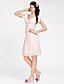  A-line V-neck Knee-length Chiffon Bridesmaid Dress