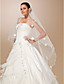  One-tier Tulle Pencil Edge Waltz Wedding Veil With Satin Flower