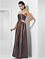  A-line Strapless Floor-length Taffeta Evening Dress