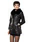  Dekbedden Gevuld met lange mouwen Rabbit Fur Collar Huwelijk / Office Lambskin Leather Coat (Meer kleuren)
