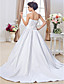  Ball Gown Strapless Chapel Train Satin Wedding Dress