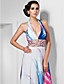  Sheath/Column V-neck Halter Floor-length Chiffon Dress
