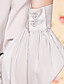  TS VINTAGE Contrast Color Puff Sleeve Mix Fabric Dress