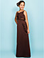  A-line V-neck Floor-length Satin Junior Bridesmaid Dress