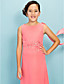  schede / column juweel enkellange chiffon junior bruidsmeisje jurk