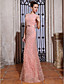  Trumpet Mermaid Bateau Sweep Brush Train Tulle Over Chiffon Luxurious Dresses