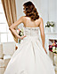 Ball Gown Strapless Chapel Train Satin And Organza Wedding Dress