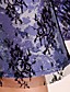  ts vintage stil jacquard swing kjole med blondekant