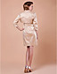 Sheath/Column Strapless 3/4 Length Sleeve Knee-length Satin Mother of the Bride Dress With A Wrap