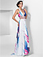  Sheath/Column V-neck Halter Floor-length Chiffon Dress