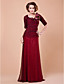  Sheath/Column Scoop Half Sleeve Floor-length Tulle Mother of the Bride Dress
