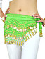  Dancewear Chiffon With 128 Copper Coins Belly Dance Hip Scarf for Ladies More Colors