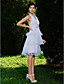  A-line Halter Knee-length Organza Wedding Dress
