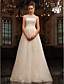  a-line jewel sweep / cepillo de de tren vestido de novia tulle
