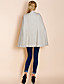  TS Asymmetrical Zipper Tweed Cloak Trench Coat