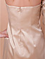  Sheath/Column Strapless 3/4 Length Sleeve Knee-length Satin Mother of the Bride Dress With A Wrap