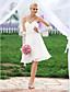  A-line Sweetheart Knee-length Organza Wedding Dress