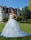  Ball Gown Sweetheart Cathedral Train Organza And Satin Wedding Dress
