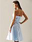 A-line Princess Strapless Knee-length Satin Bridesmaid/ Wedding Party Dress