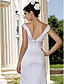  Trumpet/Mermaid V-neck Floor-length Sleeveless Satin Wedding Dress