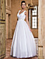  A-line V-neck Floor-length Tulle Wedding Dress