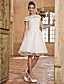  A-line Bateau Organza And Lace Wedding Dress