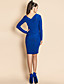  TS Gathered Long Sleeve Jersey Bodycon Dress