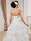  a-line senza spalline cappella treno organza abito da sposa