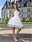  Ball Gown Sweetheart Strapless Knee-length Lace Wedding Dress
