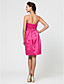  A-line Sweetheart Knee-length Satin Bridesmaid Dress With Flower(s)