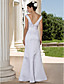  Trumpet/Mermaid V-neck Floor-length Sleeveless Satin Wedding Dress