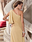  gaine / colonne un balayage / pinceau train robe de soirée en mousseline de soie d'épaule